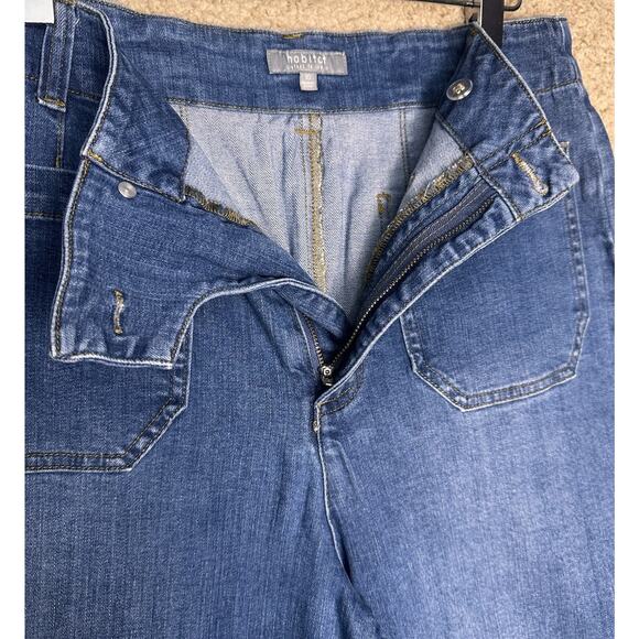 Habitat Clothes To Live In Jeans Wide Leg High Rise Cropped Blue Women Sz 10 EUC - Picture 4 of 15